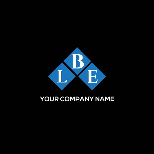 Diseño Del Logotipo Letra Lbe Sobre Fondo Negro Lbe Iniciales — Vector de stock