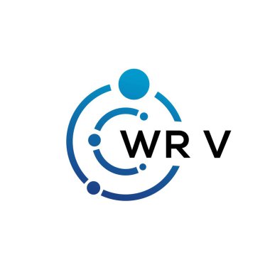 Beyaz arka planda WRV harfli teknoloji logosu tasarımı. WRV yaratıcı baş harfleri IT logosu konsepti. WRV harf tasarımı.