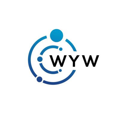 Beyaz arka planda WYW harfli teknoloji logosu tasarımı. WYW yaratıcı baş harfleri IT logosu konsepti. WYW harf tasarımı.