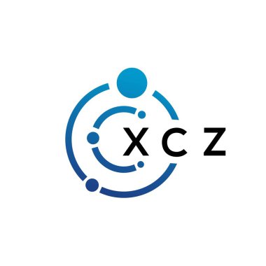 Beyaz arka planda XCZ harfli teknoloji logosu tasarımı. XCZ yaratıcı baş harfleri IT logosu konsepti. XCZ harf tasarımı.
