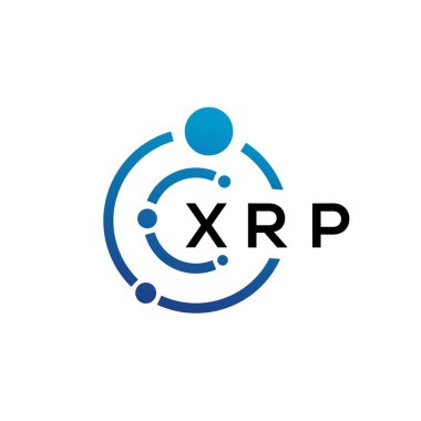 Beyaz arka planda XRP harfli teknoloji logosu tasarımı. XRP yaratıcı baş harfleri IT logosu konsepti. XRP harf tasarımı.