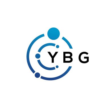 Beyaz arka planda YBG harfli teknoloji logosu tasarımı. YBG yaratıcı baş harfleri IT logosu konsepti. YBG harf tasarımı.