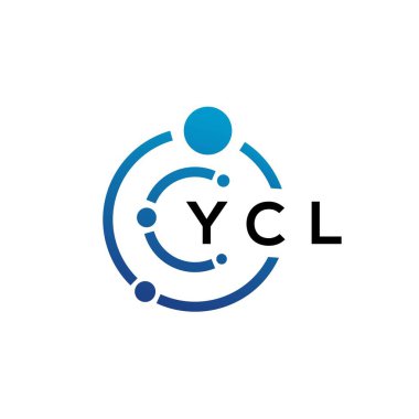 Beyaz arka planda YCL harfli teknoloji logosu tasarımı. YCL yaratıcı baş harfleri IT logosu konsepti. YCL harf tasarımı.