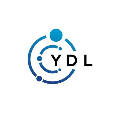 Beyaz arka planda YDL harfli teknoloji logosu tasarımı. YDL yaratıcı baş harfleri IT logosu konsepti. YDL harf tasarımı.