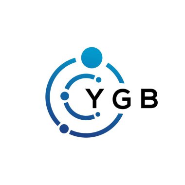 Beyaz arka planda YGB teknolojisi logosu tasarımı. YGB yaratıcı baş harfleri IT logosu konsepti. YGB harf tasarımı.
