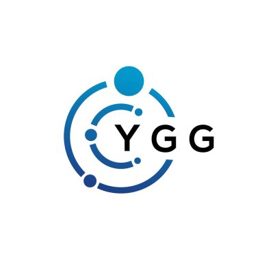 Beyaz arka planda YGG harfli teknoloji logosu tasarımı. YGG yaratıcı baş harfleri IT logosu konsepti. YGG harf tasarımı.