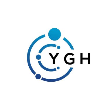 Beyaz arka planda YGH harfli teknoloji logosu tasarımı. YGH yaratıcı baş harfleri IT logosu konsepti. YGH harf tasarımı.