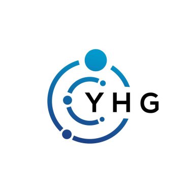 Beyaz arka planda YHG harfli teknoloji logosu tasarımı. YHG yaratıcı baş harfleri IT logosu konsepti. YHG harf tasarımı.