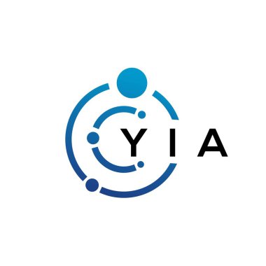 Beyaz arka planda YIA mektup teknolojisi logosu tasarımı. YIA yaratıcı baş harfleri IT logosu konsepti. YIA harf tasarımı.