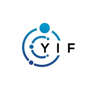 Beyaz arka planda YIF mektup teknolojisi logosu tasarımı. Y if yaratıcı baş harfleri IT logosu konsepti. YIF harf tasarımı.