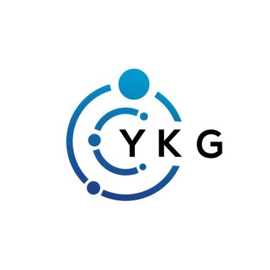 Beyaz arka planda YKG harfli teknoloji logosu tasarımı. YKG yaratıcı baş harfleri IT logosu konsepti. YKG harf tasarımı.