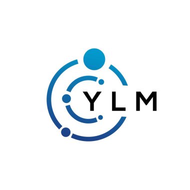 Beyaz arka planda YLM harfli teknoloji logosu tasarımı. YLM yaratıcı baş harfleri IT logosu konsepti. YLM harf tasarımı.