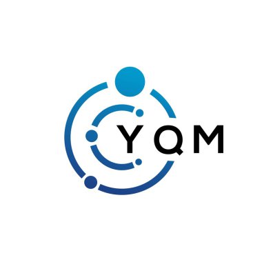 Beyaz arka planda YQM harfli teknoloji logosu tasarımı. YQM yaratıcı baş harfleri IT logosu konsepti. YQM harf tasarımı.