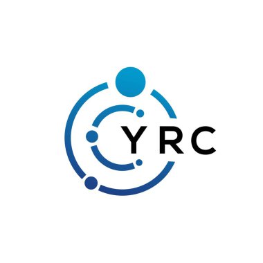 Beyaz arka planda YRC harfli teknoloji logosu tasarımı. YRC yaratıcı baş harfleri IT logosu konsepti. YRC harf tasarımı.