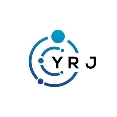 Beyaz arka planda YRJ harfli teknoloji logosu tasarımı. YRJ 'in baş harfleri IT logosu konsepti. YRJ harf tasarımı.