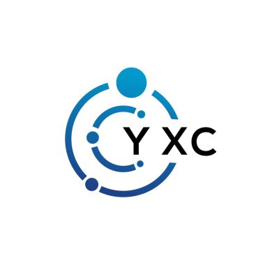 Beyaz arka planda YXC harfli teknoloji logosu tasarımı. YXC yaratıcı baş harfleri IT logosu konsepti. YXC harf tasarımı.