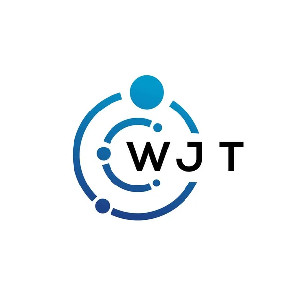 ホワイトを基調としたWjt文字技術ロゴデザイン WjtクリエイティブイニシャルレターItロゴコンセプト Wjt手紙デザイン — ストックベクタ