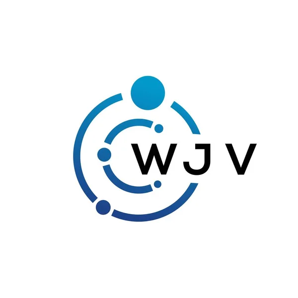 ホワイトを基調としたWjv文字技術ロゴデザイン WjvクリエイティブイニシャルレターItロゴコンセプト Wjv手紙デザイン — ストックベクタ