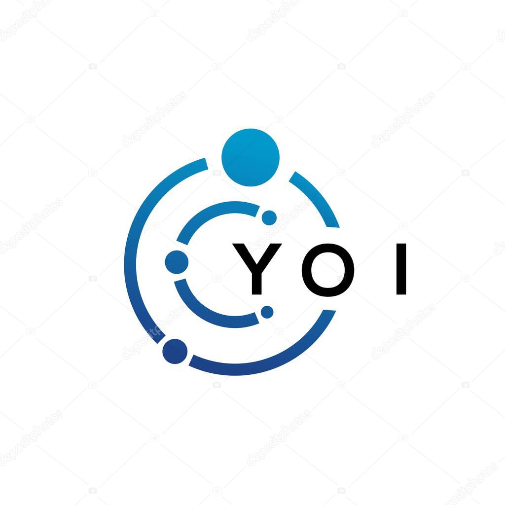 YOI letter technology logo design on white background. YOI creative initials letter IT logo concept. YOI letter design.