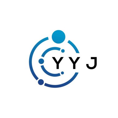 Beyaz arka planda YYJ harfli teknoloji logosu tasarımı. YYJ 'in baş harfleri IT logosu konsepti. YYJ harf tasarımı.