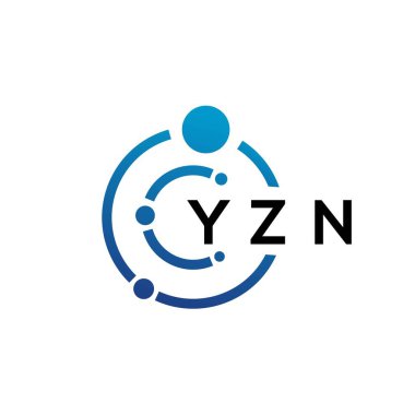 Beyaz arka planda YZN harfli teknoloji logosu tasarımı. YZN yaratıcı baş harfleri IT logosu konsepti. YZN harf tasarımı.