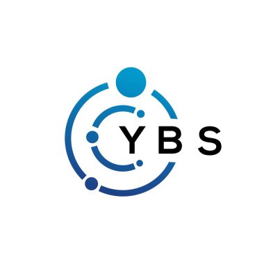 Beyaz arka planda YBS harfli teknoloji logosu tasarımı. YBS yaratıcı baş harfleri IT logosu konsepti. YBS harf tasarımı.