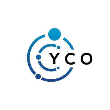 Beyaz arka planda YCO harfli teknoloji logosu tasarımı. YCO yaratıcı baş harfleri IT logosu konsepti. YCO harf tasarımı.