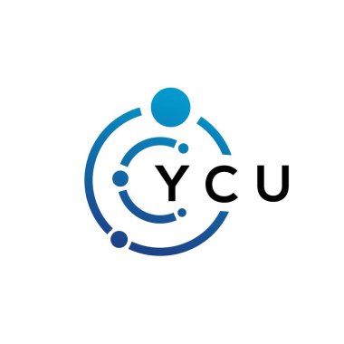 Beyaz arka planda YCU mektup teknolojisi logosu tasarımı. YCU yaratıcı harflerin baş harfleri IT logosu konsepti. YCU harf tasarımı.