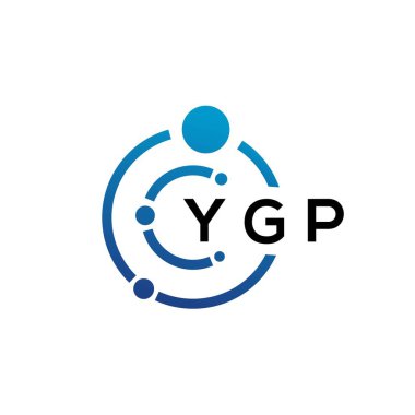 Beyaz arka planda YGP harfli teknoloji logosu tasarımı. YGP yaratıcı baş harfleri IT logosu konsepti. YGP harf tasarımı.