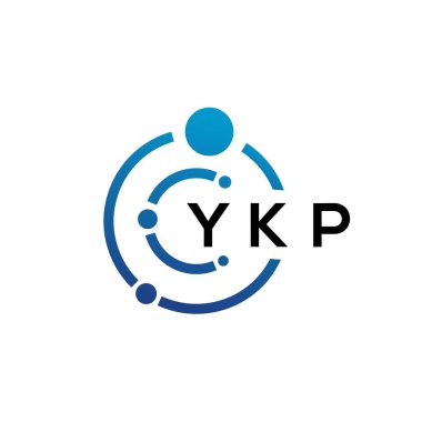 Beyaz arka planda YKP harfli teknoloji logosu tasarımı. YKP yaratıcı baş harfleri IT logosu konsepti. YKP harf tasarımı.