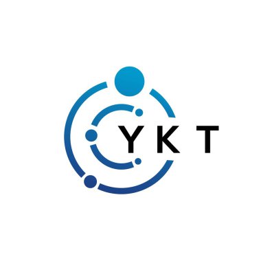 Beyaz arka planda YKT harfli teknoloji logosu tasarımı. YKT 'nin baş harfleri IT logosu konsepti. YKT harf tasarımı.