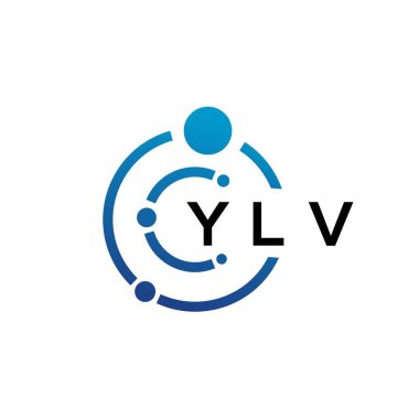 Beyaz arka planda YLV harfli teknoloji logosu tasarımı. YLV yaratıcı baş harfleri IT logosu konsepti. YLV harf tasarımı.