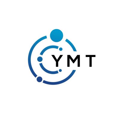 Beyaz arka planda YMT harfli teknoloji logosu tasarımı. YMT 'nin baş harfleri IT logosu konsepti. YMT harf tasarımı.