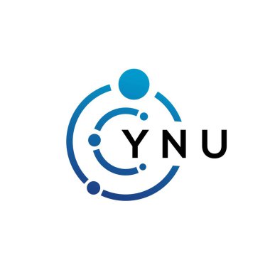 YNU mektup teknolojisi logo tasarımı beyaz arka planda. YNU 'nun yaratıcı harfleri IT logosu konsepti. YNU harf tasarımı.