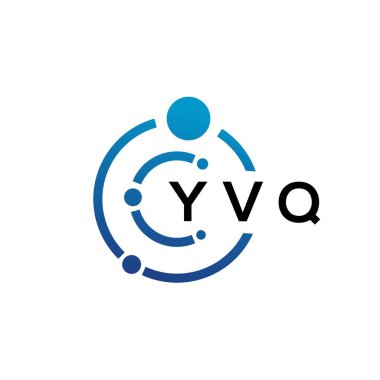 Beyaz arka planda YVQ harfli teknoloji logosu tasarımı. YVQ yaratıcı baş harfleri IT logosu konsepti. YVQ harf tasarımı.