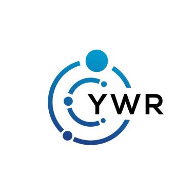 Beyaz arka planda YWR harfli teknoloji logosu tasarımı. YWR yaratıcı baş harfleri IT logosu konsepti. YWR harf tasarımı.