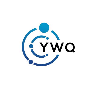 Beyaz arka planda YWQ harfli teknoloji logosu tasarımı. YWQ yaratıcı baş harfleri IT logosu konsepti. YWQ harf tasarımı.