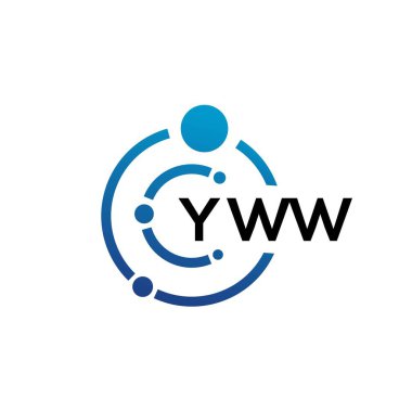 Beyaz arka planda YWW harfli teknoloji logosu tasarımı. YWW yaratıcı baş harfleri IT logosu konsepti. YWW harf tasarımı.