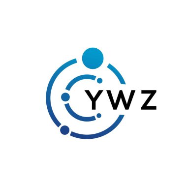 Beyaz arka planda YWZ harfli teknoloji logosu tasarımı. YWZ yaratıcı baş harfleri IT logosu konsepti. YWZ harf tasarımı.