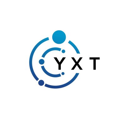 Beyaz arka planda YXT harfli teknoloji logosu tasarımı. YXT yaratıcı baş harfleri IT logosu konsepti. YXT harf tasarımı.