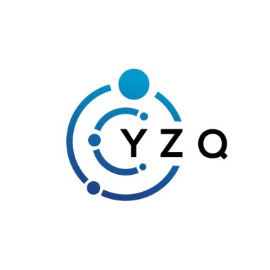 Beyaz arka planda YZQ harfli teknoloji logosu tasarımı. YZQ yaratıcı baş harfleri IT logosu konsepti. YZQ harf tasarımı.