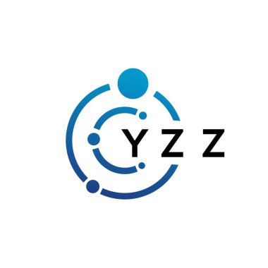 Beyaz arka planda YZZ harfli teknoloji logosu tasarımı. YZZ yaratıcı baş harfleri IT logosu konsepti. YZZ harf tasarımı.