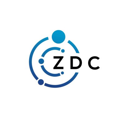 Beyaz arka planda ZDC harfli teknoloji logosu tasarımı. ZDC yaratıcı baş harfleri IT logosu konsepti. ZDC harf tasarımı.