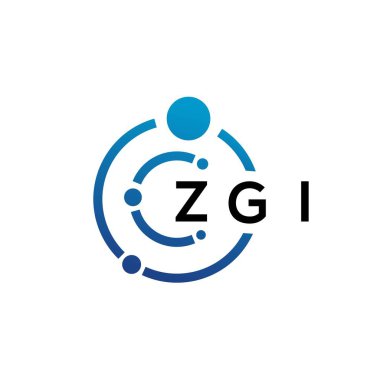 Beyaz arka planda ZGI harfli teknoloji logosu tasarımı. ZGI yaratıcı baş harfleri IT logosu konsepti. ZGI harf tasarımı.