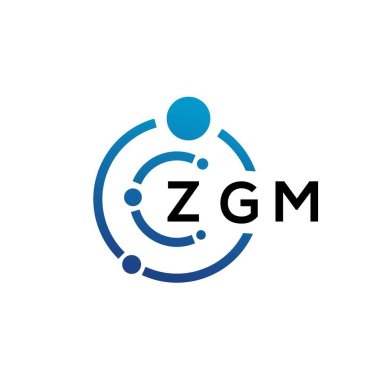 Beyaz arka planda ZGM harfli teknoloji logosu tasarımı. ZGM yaratıcı baş harfleri IT logosu konsepti. ZGM harf tasarımı.