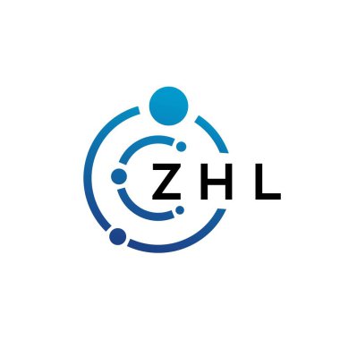 Beyaz arka planda ZHL harfli teknoloji logosu tasarımı. ZHL yaratıcı baş harfleri IT logosu konsepti. ZHL harf tasarımı.