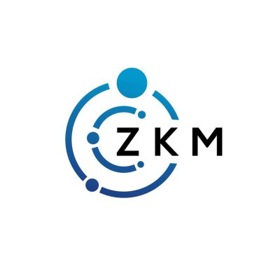 Beyaz arka planda ZKM harfli teknoloji logosu tasarımı. ZKM yaratıcı baş harfleri IT logosu konsepti. ZKM harf tasarımı.