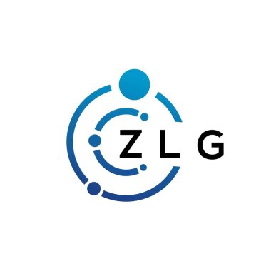 Beyaz arka planda ZLG harfli teknoloji logosu tasarımı. ZLG yaratıcı baş harfleri IT logosu konsepti. ZLG harf tasarımı.