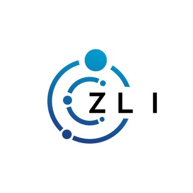 Beyaz arka planda ZLI harfli teknoloji logosu tasarımı. ZLI yaratıcı baş harfleri IT logosu konsepti. ZLI harf tasarımı.