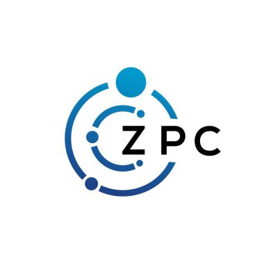 Beyaz arka planda ZPC harfli teknoloji logosu tasarımı. ZPC yaratıcı baş harfleri IT logosu konsepti. ZPC harf tasarımı.